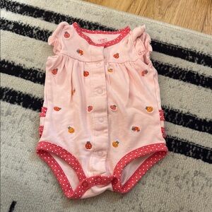 Pink Baby Romper with Ladybug Print